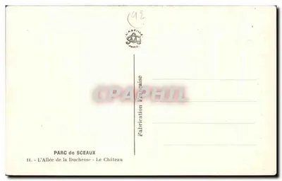 Parco di Sceaux — L'Allée de la Duchesse — Il Castello — L'Abelille, Parigi — Verso
