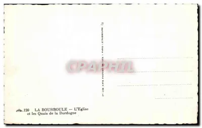 La Bourboule — Katedra i nabrzeża Dordogne — Les Arts Photographiques, Paryż — Rewers