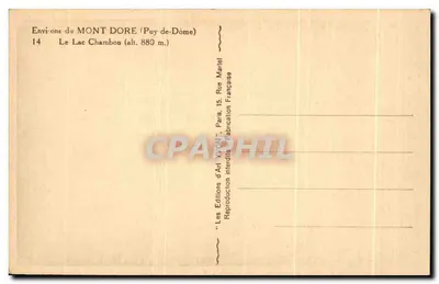 Lago Chambon — Mont Dore (Puy-de-Dôme) — Les Éditions d'Art 'YVON' Paris — Verso