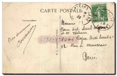 Orléans — Vista presa dalle Torri di Ste-Croix — Editore R. Léonard, n° 455 — Verso