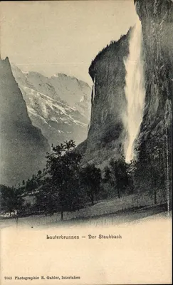 Bilhete postal antigo Lauferbrunnen Der Staubbach