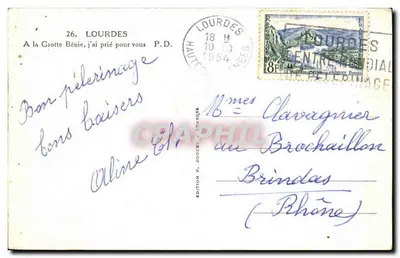Gruta Bendita — Lourdes — Edição P. Douce — n°26 — Verso