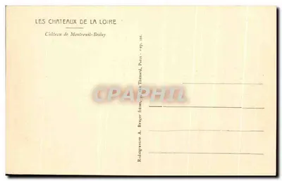 Castelos da Loire — Castelo de Montreuil-Bellay — editor Breger frères, Paris — Verso