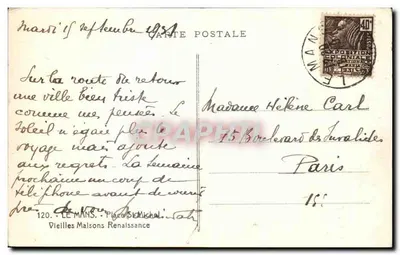 Le Mans — Plac Świętego Michała — Stare Domki z Ery Renesansu — Rewers