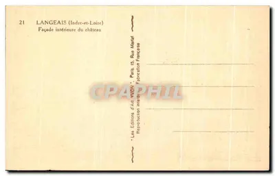 Zamek w Langeais — Wnętrze fasady — Wydawnictwo VVON, Paryż — Rewers