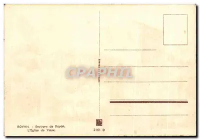 L'Église de Vaux — Royan, Environs de Royan — Imprimerie de France, n° 2161 D — Verso