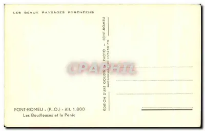 Les Bouillouses e il Penic — Font-Romeu — Edizione d'Arte Goudin — Verso
