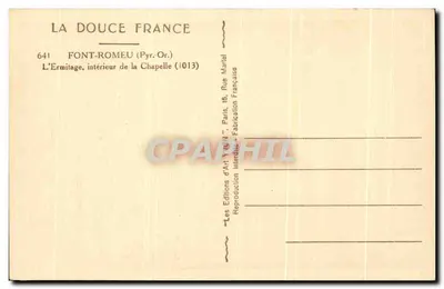 Font-Romeu — The Hermitage, interior of the chapel — Les Éditions d'Art 'La Douce France' — Back