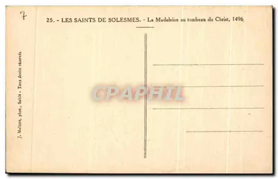 Madeleine przed grobem Chrystusa — Série Les Saints de Solesmes — J. Malicot, fot. Satilé — Rewers