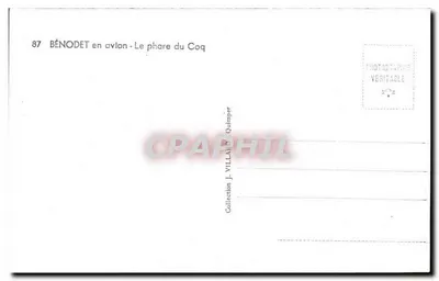 Bénodet de avião - Farol do Galo — J. Villand - Quimper — Verso