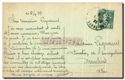 Reims po ruinach po odwrocie Niemców — Plac Erlon, ku katedrze — wydawca Chauvillat, n°22 — Rewers