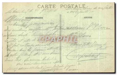 Fort de la Pompelle — Em Champagne após o bombardeio — R. P. Visé Paris 7 bis — Verso