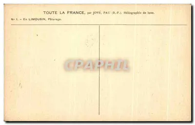 Pâturage in Limousin — serie No 1 — editore Jové, Pau (B.P.) — Verso