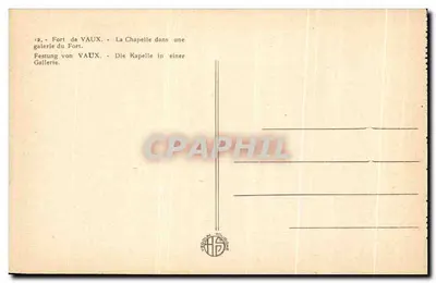 Capela em uma galeria do Forte de Vaux — Editor J. Tournin, n°12 — Verso