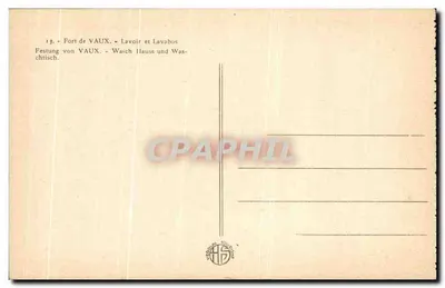 Forte de Vaux — Lavadouro e Banheiros — editor J. H. S. Vaudon — Verso