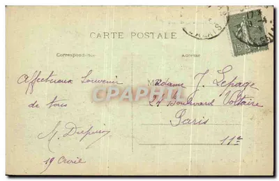 Arras — Hotel de Ville (fachada oeste) — Bilhete postal antigo n°181 — Verso