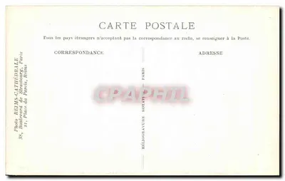 Katedra w Reims — Wschodnie wejście do Wielkiego Portalu po pożarze — Visé Paris 104 — Rewers