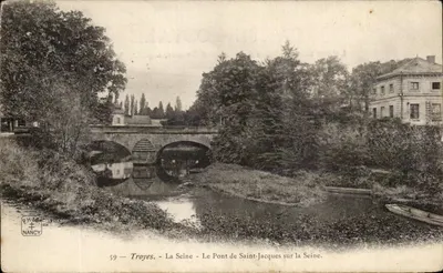 Troyes - La Seine - Le Pont de Saint-Jacques sur la Seine — éditeur R.H.&Cie, Nancy, n°59