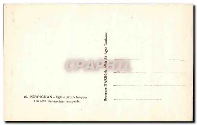 Perpignan — Kościół św. Jakuba i stare murawiska — Brochure Narbo — Rewers