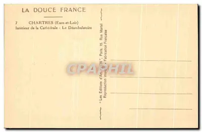 Chartres (Eure-et-Loir) — Wnętrze katedry — Ścieżka okrężna — Les Éditions d'Art WON, Paryż — Rewers