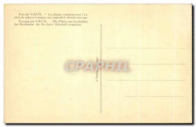 Fort de Vaux — Plaque komemoratywna upamiętniająca ostatniego ptaka wiadomości z bitwy pod Verdun — Stowarzyszenie ptaków wiadomości z Verdun — Rewers