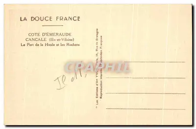 Le Port de la Houle et les Rochers — Cancale (Ille-et-Vilaine) — Les Éditions d'Art Yvon, Paris — Rewers