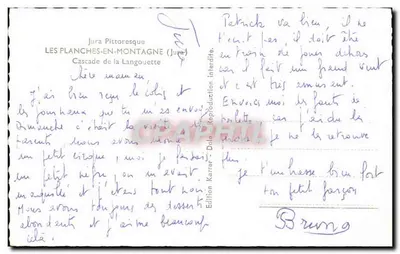 Les Planchettes-en-Montagne (Jura) — Wodospad Langouette — Wydawnictwo Karrer, Dolle — Rewers