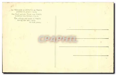 파우에의 마을과 연못 — 전쟁 중 (1917) — Ch. Arch, 사진 — 뒷면