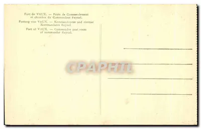 Fort de Vaux — Posto de Comando e quarto do Comandante Raynal — Verso