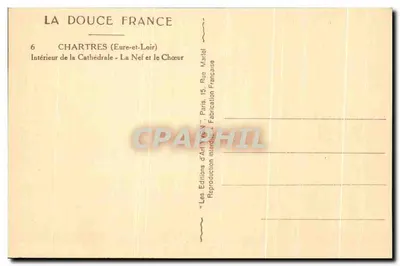 Chartres (Eure-et-Loir) — Wnętrze katedry — Nef i chórz — Les Éditions d'Art Français — Rewers