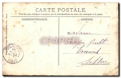 Montmagny - Rue de la Gare — vue de la rue avec un char à bras, éditeur Réveillid, n° 274878 — Verso