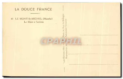 Mont-Saint-Michel — widok przy dojeździe — Les Éditions d'Art Yvonne, Paris — Rewers