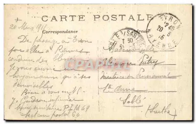 Albert (Somme) — Aspecto da Praça do Hotel de Ville após a Grande Guerra 1914-15 — Phot-Express — Verso