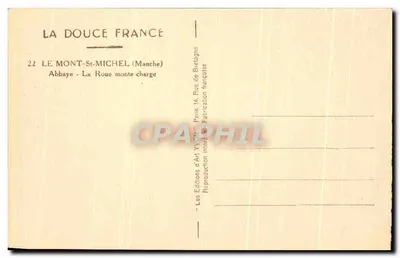 La Ruota monte carica — Abbazia del Mont-Saint-Michel — Edizioni d'Arte Yvon, Parigi — Verso
