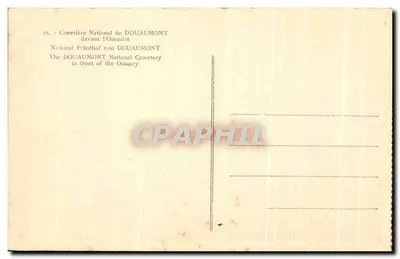 Cemitério Nacional de Douaumont — diante do Ossuário — editor não visível — Verso