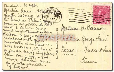 Bruxelas Grand'Place (lado N.-E.) Casa do Rei — Editor Em. Thill, série n° 163 — Verso
