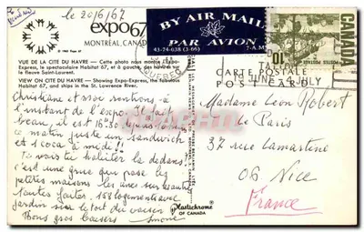 Wystawa 67 — Widok Miasta Havre — Wydawca Wystawa 67 — Rewers