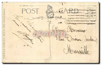 Le Quai de la Tamise — widok mostu i obelisku — Wildt & Kray, London, n° 1731R — Rewers