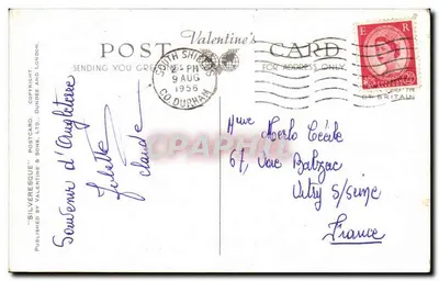 South Marine Park, South Shields — vista do parque com kiosco e passeio — G.5592 — Verso