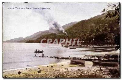 Tarbet Pier, Loch Lomond — vista do lago com vapor e barcos — editor não identificado, n° 41818