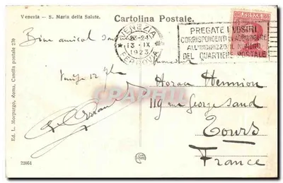 Veneza — Basílica da Salute — Éd. L. Morpurgo, n° 22051 — Verso