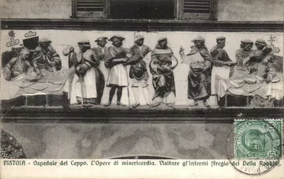 Pistoia - Ospedale del Ceppo. As Obras de Misericórdia. Visitar os doentes [Fregio dei Della Robbia]