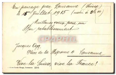 Lausanne - Sąd Federalny — L.B. 2515, wydawca Louis Burgy — Rewers
