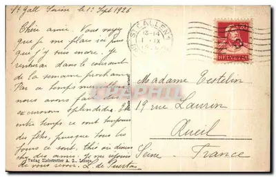 St. Gallen com Rosenberg — vista aérea — Verlag Globetrotter A. G. Luzern, n° 416 — Verso