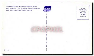 Skyline Nowego Jorku — Nowy Jork — United Air Lines, n° CA 635 — Rewers