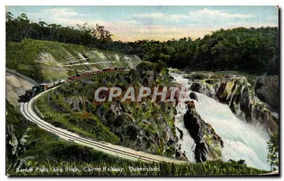 Barton Falls and Train, Cairns Railway, Queensland — Widoki Północnego Queensland, seria Shell