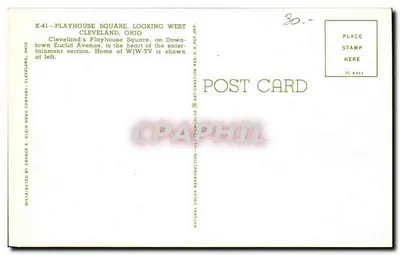Playhouse Square, Cleveland, Ohio — vista ocidental — editor Klein News Company, n° K-41 — Verso