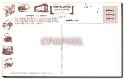 Jardim Japonês — San Francisco — editor Smith News Co. — Verso