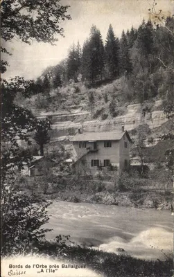 Bords de l'Orbe près Ballaigues — 'A l'Île' — A. Doriaz, Edit., Baulme