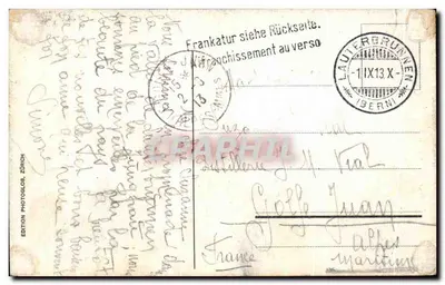 Lauterbrunnen (797 m) — Staubbach — Wydawnictwo Photoglob, Zurych, nr K 158 — Rewers